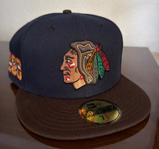 Chicago Blackhawks 7 3/4 New Era 59fifty Fitted Hat NHL 100 Seasons Topperz
