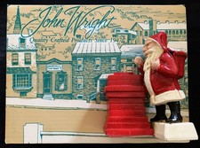 John Wright 1992 Series Cast Iron Santa Claus 6" Mechanical Bank NOS in Orig Box