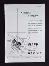 Original 1953 Advert Napier Eland Aircraft Engine Maintenance