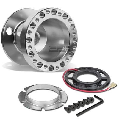 Fit 1G 2G Mit Eclipse/Lancer Silver Aluminum Steering Wheel 6-Hole Hub Adaptor