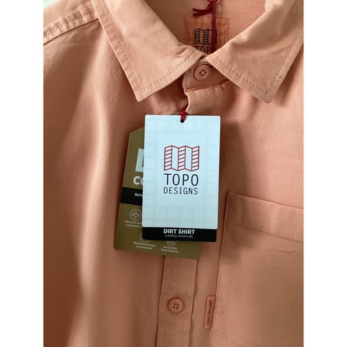 Topo Designs Womens Dirt Shirt Peach Medium Organic Cotton Button Down Top - Picture 6 of 18