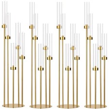 Kerzenständer Gold 5 Armig Bodenkerzenhalter Acryl Tischdeko Hochzeit Wohnzimmer