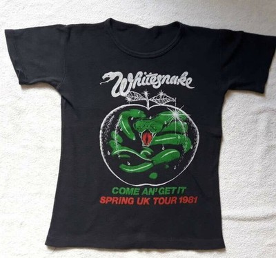 Maglietta Uomo White Snake Whitesnake – Come An' Get It – Band Rock – Taglie S-3XL, Nero
