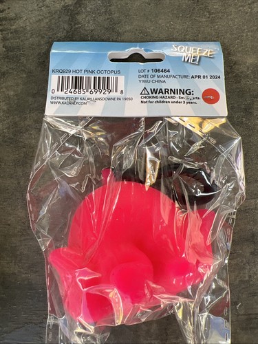 Stressball Oktopus Clip für Rucksack ~ Oktopus Clip Tier ~ Hot Pink Neu - Bild 2 von 2