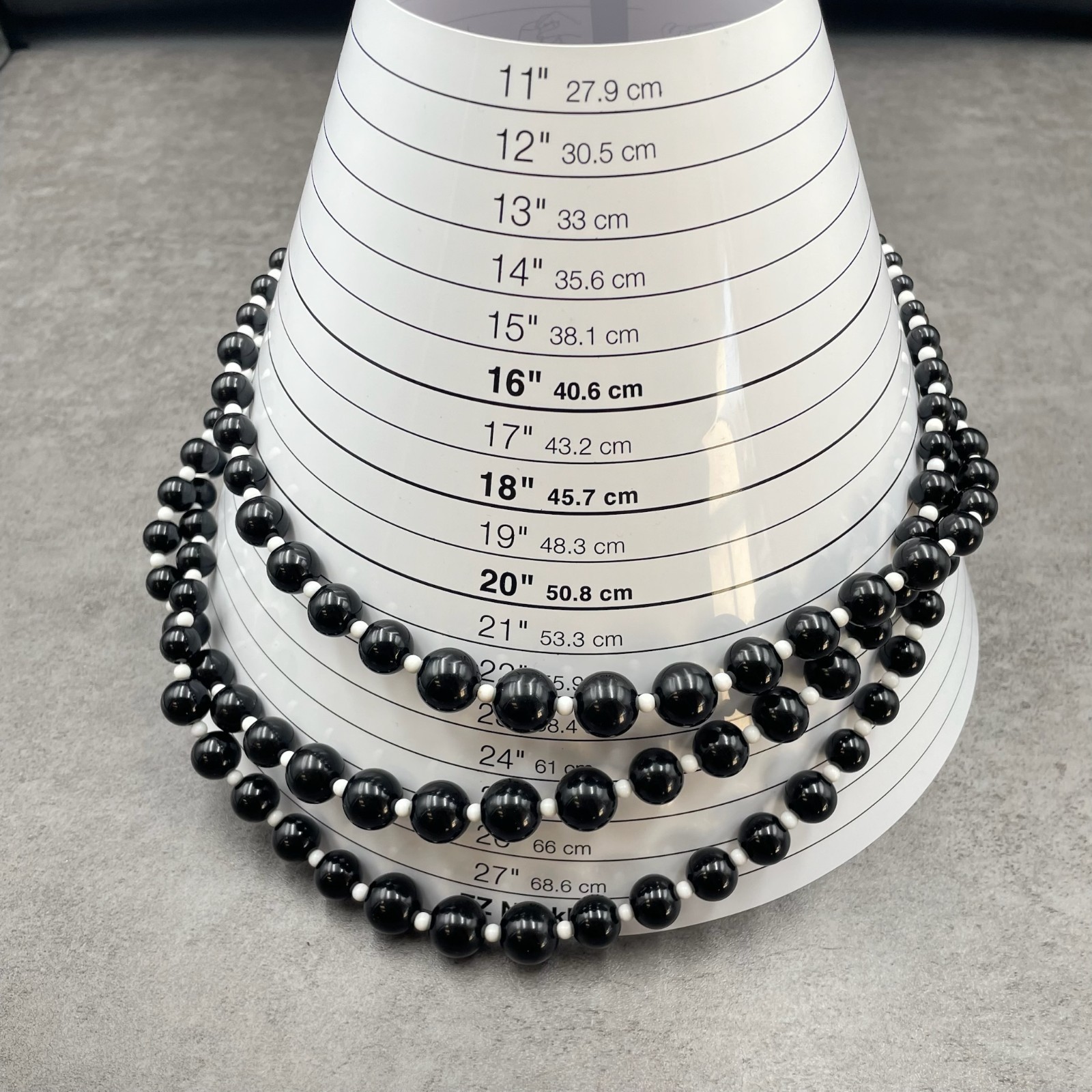 Classic Black White Adjustable Triple-Stranded Be… - image 8