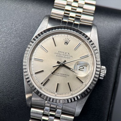 Rolex Datejust 16234 Silver Dial 36mm Stainless Steel Jubilee Automatic Watch
