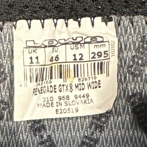 Lowa Renegade GTX Mid Wide Shoes Mens Size 12 EU 46 Waterproof Hiking Goretex Bo - Picture 8 of 12