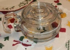 PYREX Flameware 8446B Stovetop Teapot & Lid 6 Cup Clear Glass Kettle Vtg USA