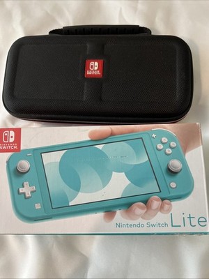 Nintendo Switch Lite 32GB Console - Turquoise Used With Charger And Black Case