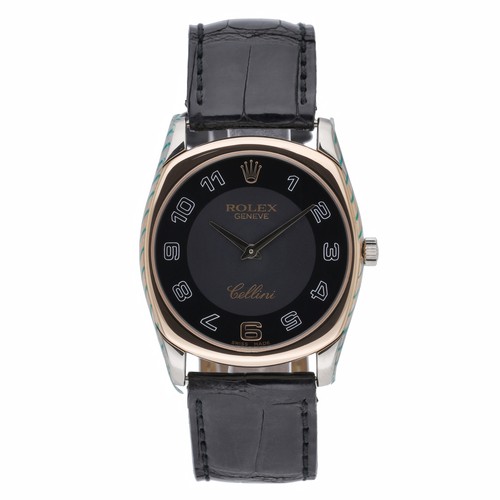 Rolex Cellini Danaos 4233 with 34mm 18ct White Gold case and Black dial. Exc...