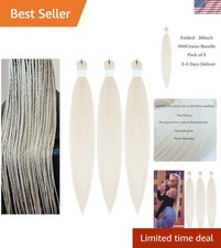 Luxurious 30 Inch Pre-Stretched Blonde-White Braiding Hair for Effortless Styles
