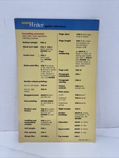 Atari Writer Quick Reference Guide Laminated C061255 REV A Vintage