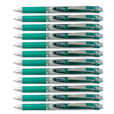 Pentel EnerGel Deluxe RTX Retractable Gel Pen, Medium, Metal Tip, Green, 12-Pack