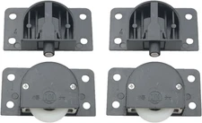 2PCS Black Plastic Sliding Door Roller Home Wardrobe Sliding Door Pulleys Cabine