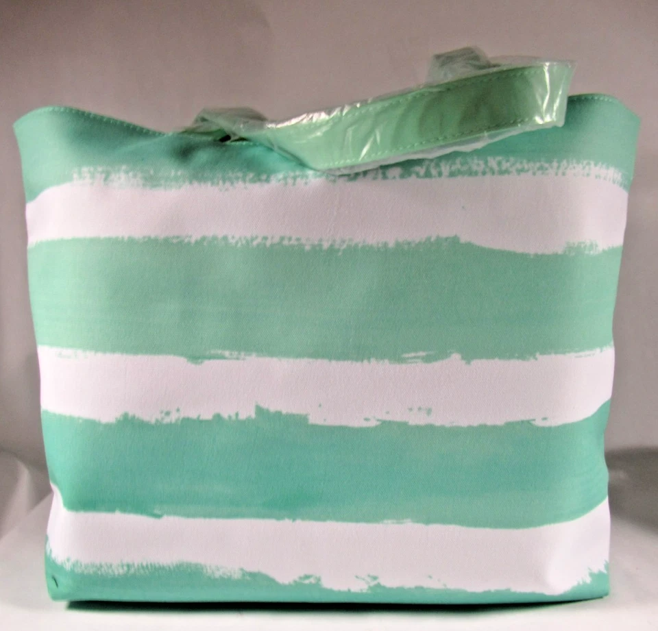 Clinique Tote Bag Book Beach Bag Mint Green and White Craft Grocery Reusable NWT - Image 4 of 4