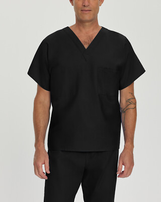 トップス n Unisex Landau 1-Pocket V-Neck Scrub Top - BLACK # 7502 XSM-T2X | eBay
