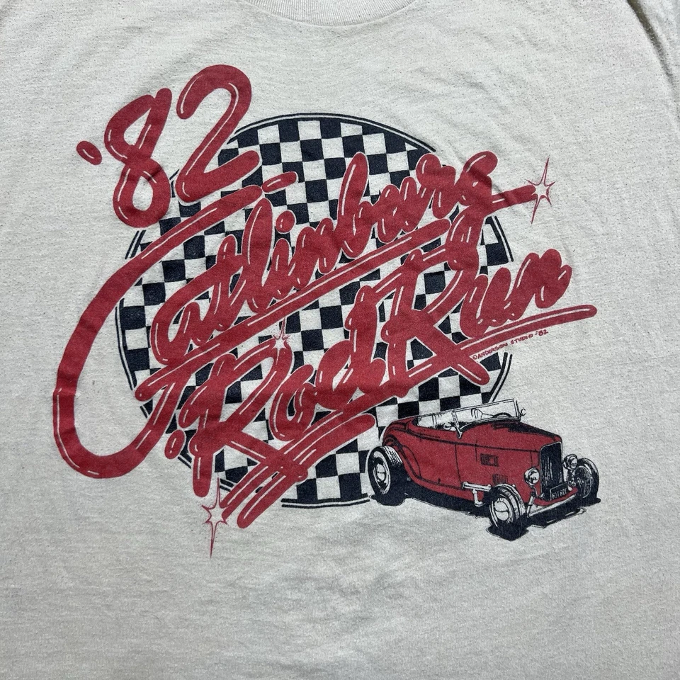 Camiseta delgada de papel Hot Rod Run Gatlinburg 1982 vintage puntada única talla XL Foto 2 de 4