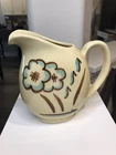 Shawnee Pottery Cream Pitcher 1940's USA #35 Off White Blue Brown Flowers Small