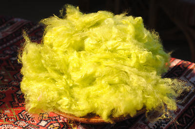 KEY LIME - Pulled Sari Silk Cloud, Recycled Sari Silk, Silk - 1 oz
