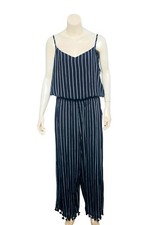 Urban Outfitters Striped Jumpsuit L 10 Women's Casual Summer Wide-Leg NEW 21427