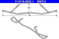 ATE Feder, Bremssattel 11.8116-0253.1