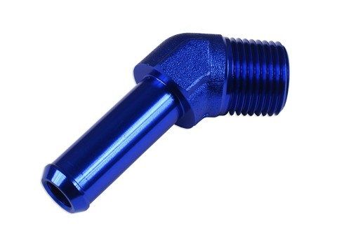 Adapter end connector fitting 45' 1/8"NPT to 1/4" nipple Blue - Picture 2 of 8