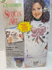Vintage Christmas Sequin Art Kit BOW Distlefink Designs *READ* (T17)