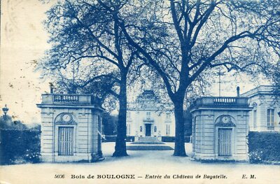 Karte PARIS Bois de Boulogne Eingang zum Schloss Bagatelle