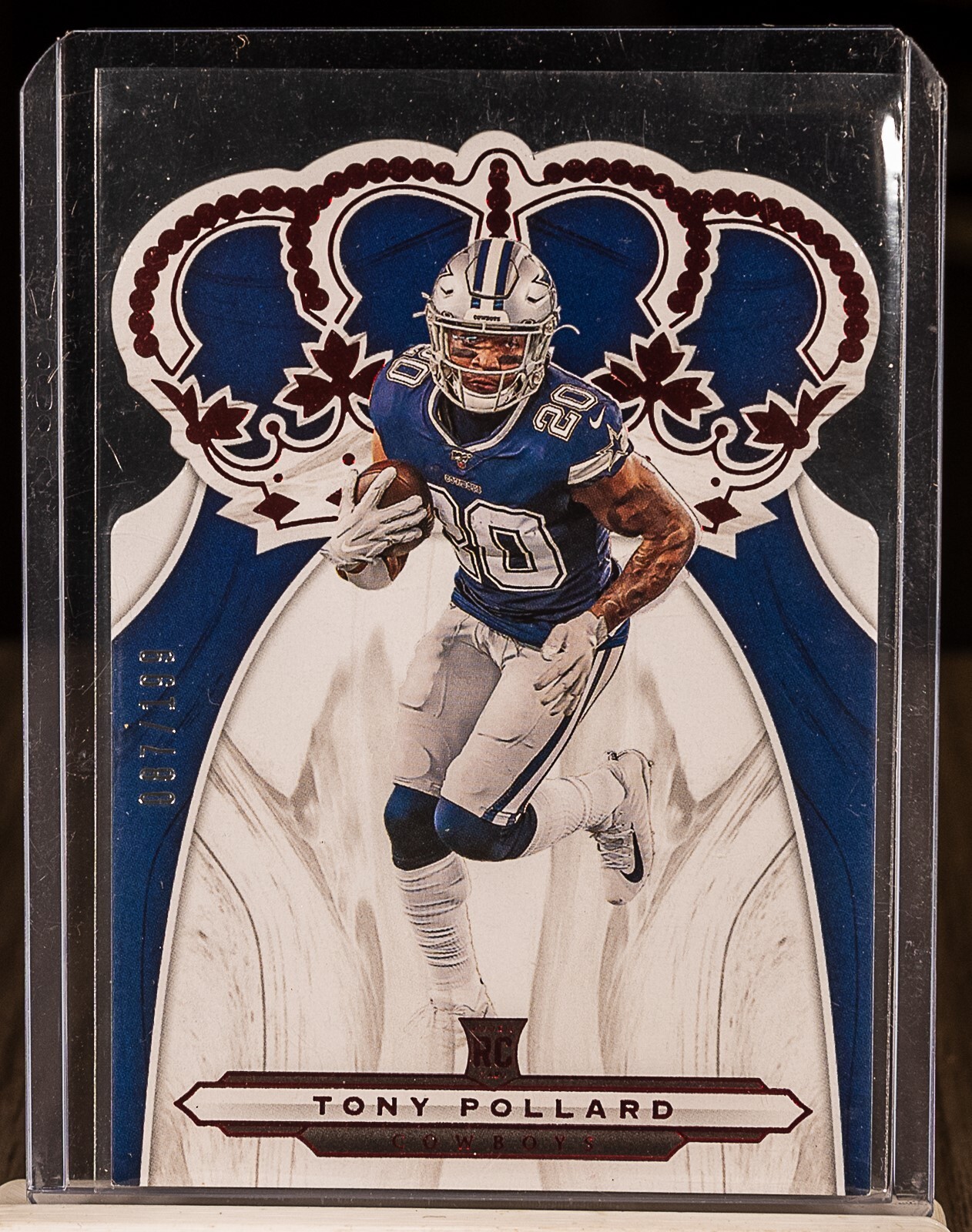 Tony Pollard 2019 Panini Chronicles Crown Royale Red Rookie RC 087/199 Cowboys