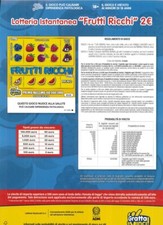 LOCANDINA GRATTA E VINCI FRUTTI RICCHI EURO 2,00 LOTTERIA INSTANTANEA