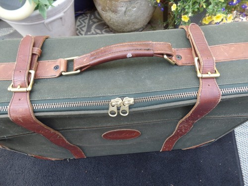 ORVIS Battenkill 26" Canvas Leather Luggage Suitcase Bag Case No Wheels - Picture 3 of 17