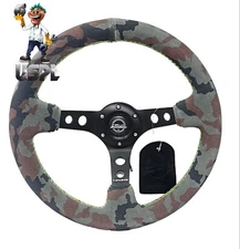 Reinforced NRG Innovations Steering Wheel RST-006MB-S-CAMO + USPL Air Freshener