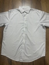 Brooks Brothers 346 Shirt Mens 17-4/5 Button Up White Blue Striped Long Sleeve