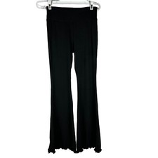 No Boundaries Womens Black Ribbed Flare Pants Size S