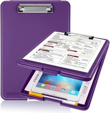 Clipboard with Storage, Plastic Storage Clipboard with Low Profile Clip Heavy