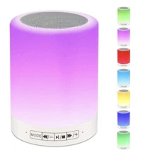 KIDS Night Light Bluetooth Speaker, Portable Smart Touch Table Lamp w 7 colors