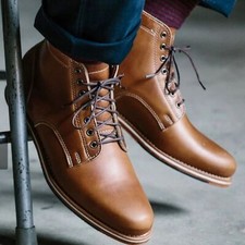Helm Boots The Zind Teak Natural Size 13 Leather Chukka Boots Shoes Lace-up