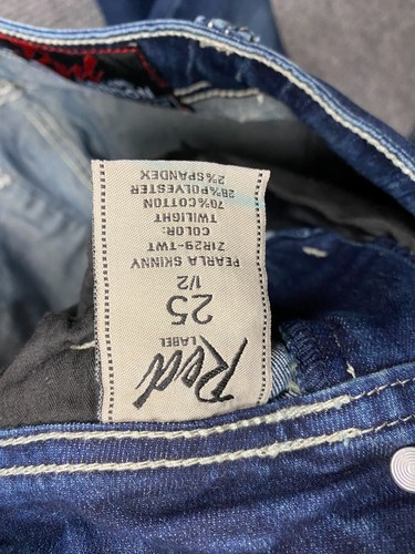 Red Label London jeans women's W25 1/2 Pearla Skinny Embellished Pockets - Picture 5 of 13