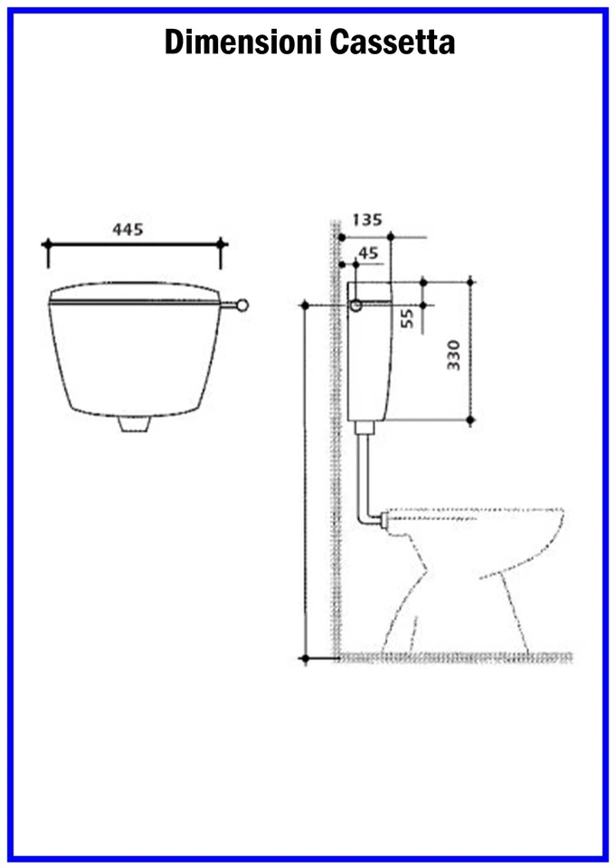 Cassetta Esterna Wc Scarico Tipo Singolo a Zaino Bianca per Bagno con Accessori - Immagine 3 di 3