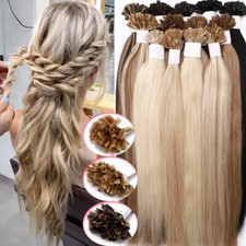 1g Pre Bonded Keratin Nail U Tip 100 REAL REMY/Human Hair Extensions THICK/Glue