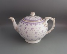 Fabulous Victorian Copeland (Spode) Fleur-De-Lis Teapot - Purple 1852 2.5 Pints
