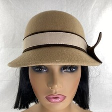 MAGID HATS Vintage Brown Wool Two Toned Cloche Bucket Hat Magid Hats | Accessories | Magic Hats Black Beach Floppy Hat  main image 3