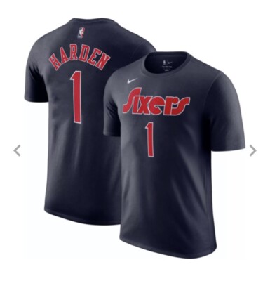 Nike James Harden 76ers Sixers Navy Blue Number Tshirt Tee S