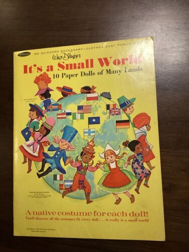 Muñecas de papel Whitman Disneyland 1966 It's A Small World Punch Out #1981 - Imagen 2 de 15