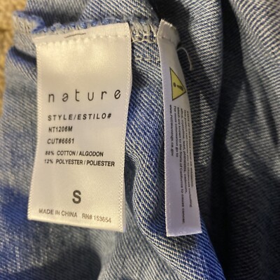 Nature Denim Jumpsuit Jumper Shorts One-Piece Jean Suit Size S