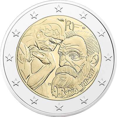 2 Euro Gedenkmünze Frankreich 2017 bankfrisch - Auguste Rodin