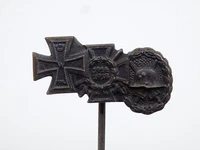 Original WWI Imperial German Iron Cross Wound Badge 800 Silver Stickpin