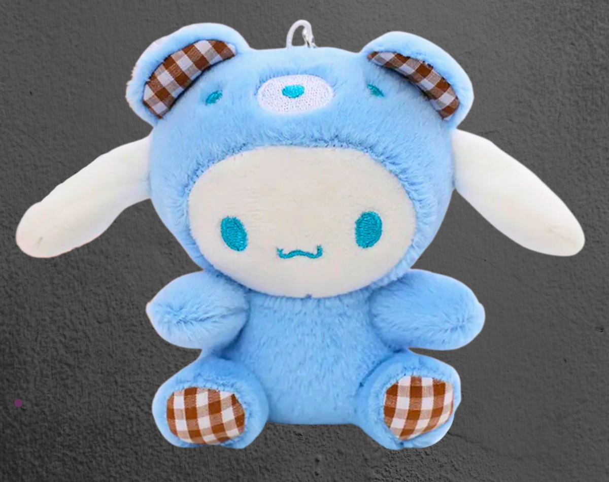 シナモンロール サンリオ ブルーラメ ミニチュア キーホルダー アクセサリ Sanrio Cinnamoroll Plush Mascot Keychain, Blue Bear Costume Hello