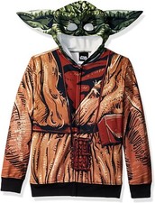 YODA STAR WARS Zip-Up Sweatshirt Costume Hoodie w/ Mask  Ears Boys Sz. 4-18 44