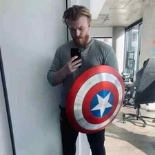 22" Captain America Shield 18G Steel SCA LARP Warrior Shield For Cosplay & Decor